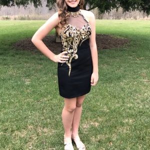 Black and Gold Formal Dress